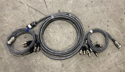 12 Channel 82ft (25m) Cannon Multipin Snake + XLR Fan In/Out Audio Stage Cable