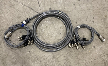 12 Channel 20ft (6m) Cannon Multipin Snake + XLR Fan In/Out Audio Stage Cable