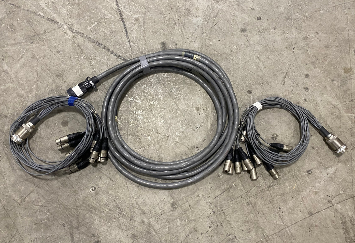 12 Channel 50ft (15m) Cannon Multipin Snake + XLR Fan In/Out Audio Stage Cable