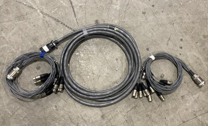 12 Channel 98ft (30m) Cannon Multipin Snake + XLR Fan In/Out Audio Stage Cable
