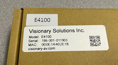 Visionary Solutions, Visionary Solutions E4100, Visionary Solutions AV Encoder, AV Encoder, AV 4K Encoder, Packet AV Encoder, We Sell Professional Audio Equipment. Audio Systems, Amplifiers, Consoles, Mixers, Electronics, Entertainment, Live Sound