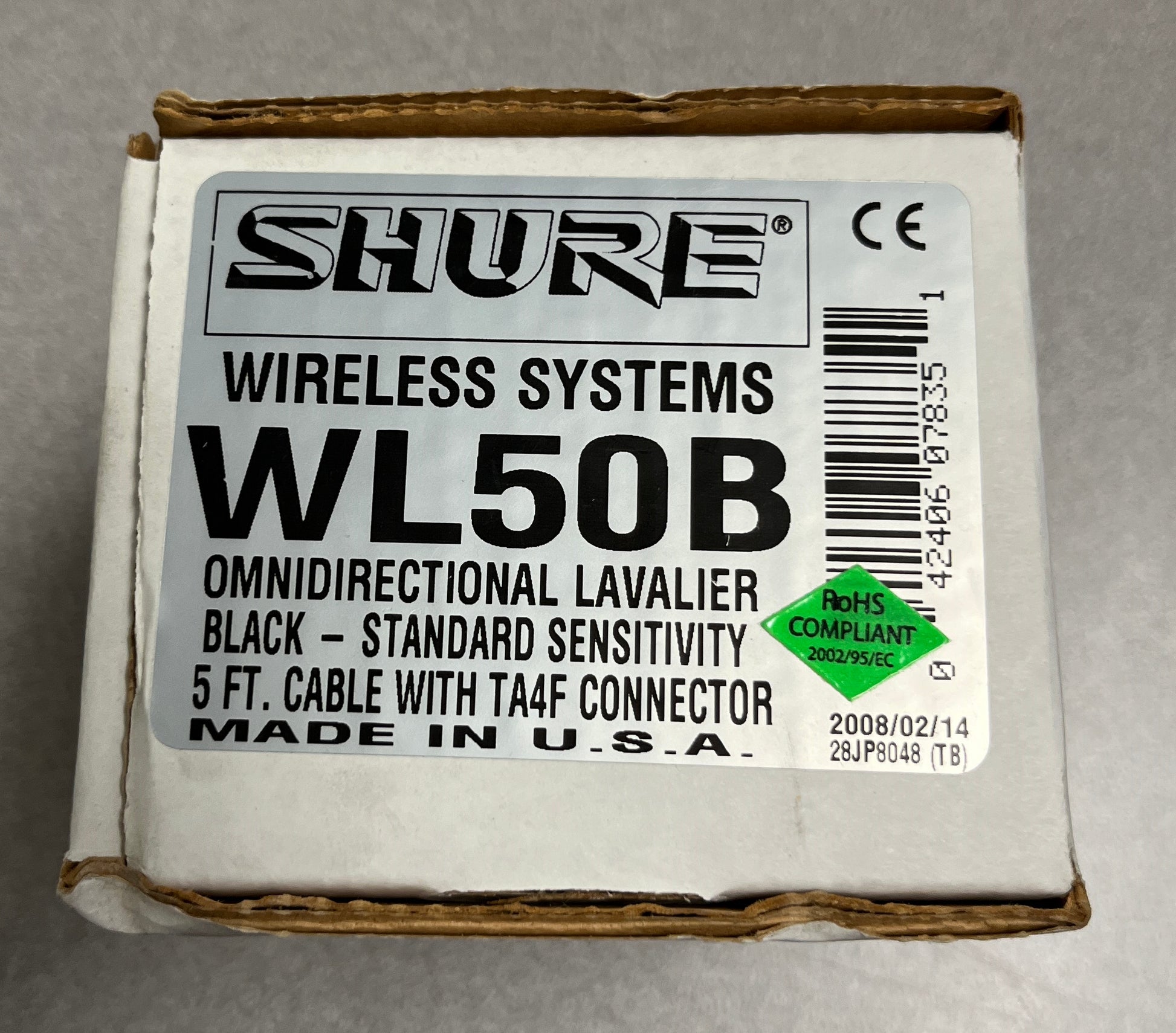 Shure  WL50B, Shure Lavalier Mic, Shure Lav Mic, Lav Mics, Lav Microphone, Lavalier Microphone, Omnidirectional Lavalier Mic, Omnidirectional Lav Mic, Omnidirectional Microphone, We Sell Professional Audio Equipment. Audio Systems, Amplifiers, Consoles, Mixers, Electronics, Entertainment, Live Sound.