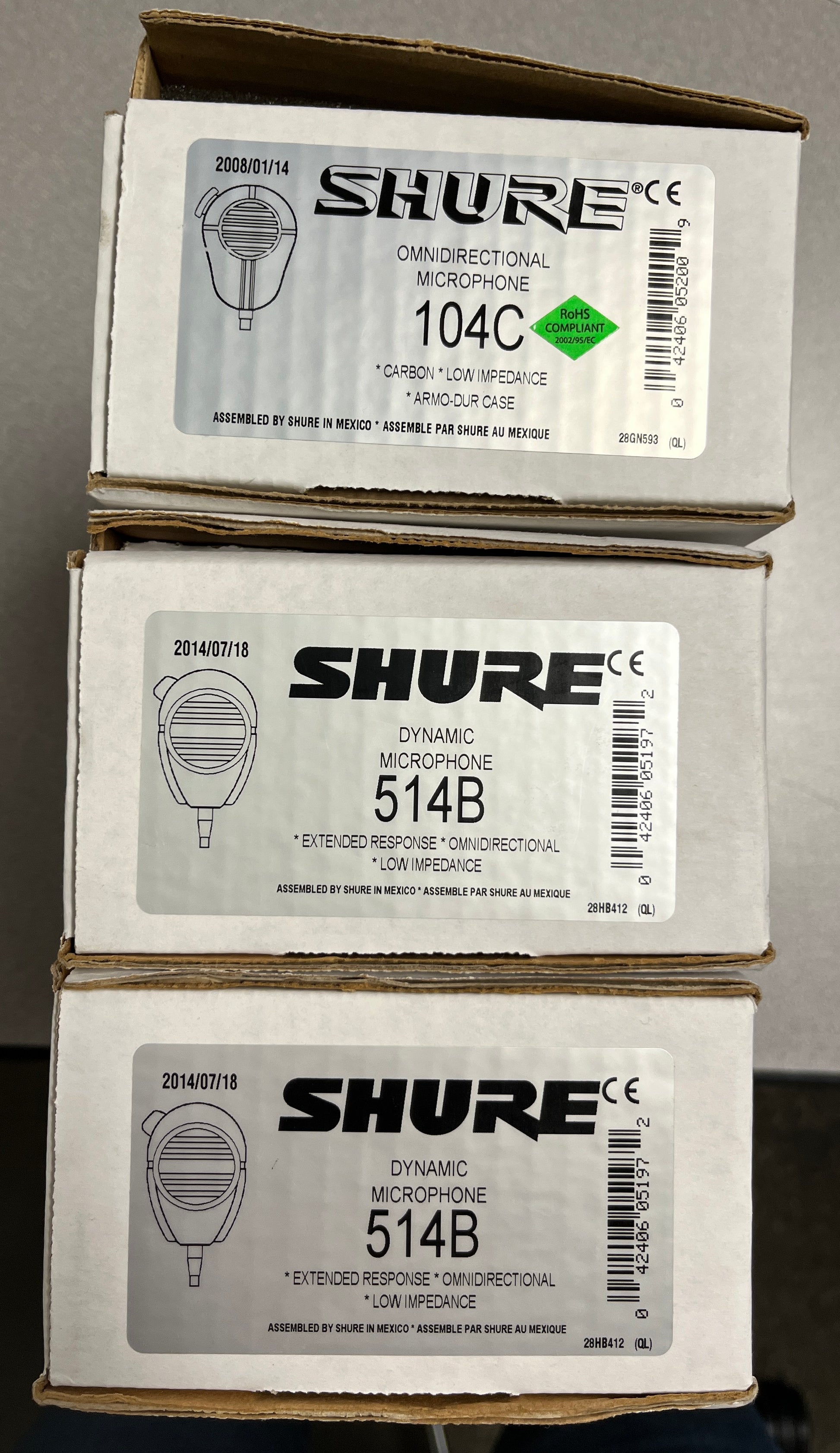 Shure Push to Talk Mics, Shure Microphones, Shure 104C Mic, Shure 514B Mic, Shure Dynamic Mic, Shure Omnidirectional Mic, Push To Talk Mic, Shout Mic, Principal Office Mic, Office Microphone, PA System Microphone,  		We Sell Professional Audio Equipment. Audio Systems, Amplifiers, Consoles, Mixers, Electronics, Entertainment, Live Sound.
