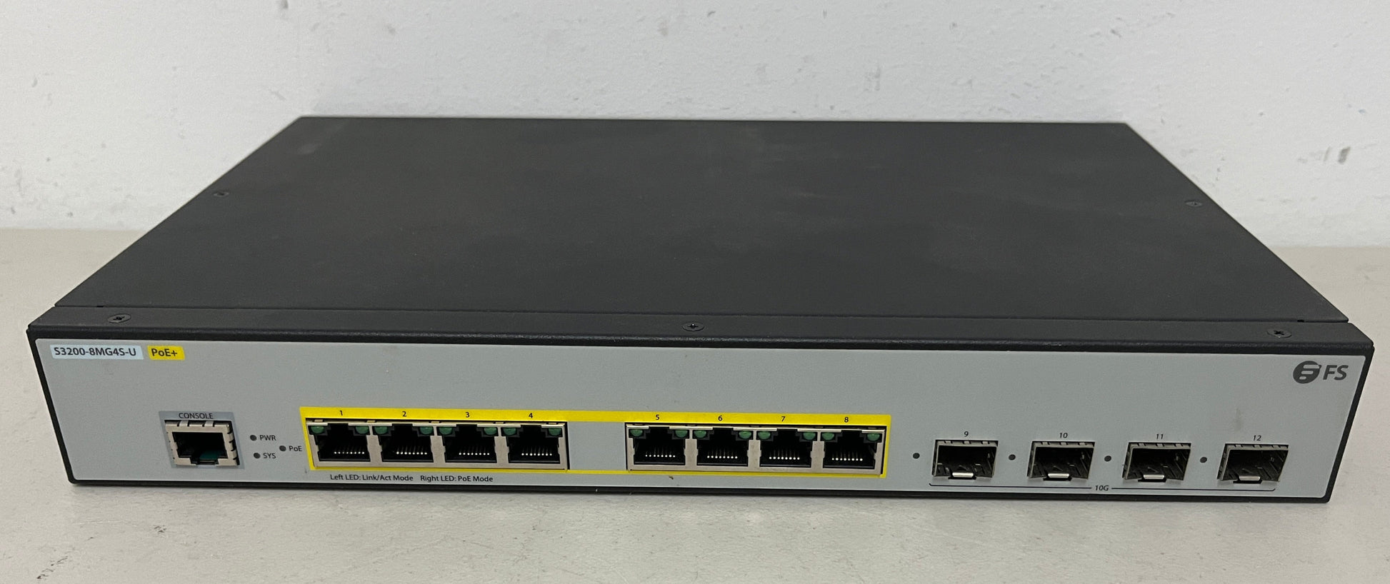 Fiberstore POE Switch, POE Switch, Fiberstore S3200-8MG4S-U, 8 Port Switch, 8 Port POE Switch, 8 Port POE+ Switch, We Sell Professional Audio Equipment. Audio Systems, Amplifiers, Consoles, Mixers, Electronics, Entertainment, Live Sound.