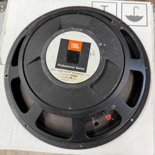 JBL 2220J 15" Woofer, JBL 2220J, JBL 15” Woofer, JBL 2220J Low Frequency Driver, 2220J. We Sell Professional Audio Equipment. Audio Systems, Amplifiers, Consoles, Mixers, Electronics, Entertainment, Live Sound.
