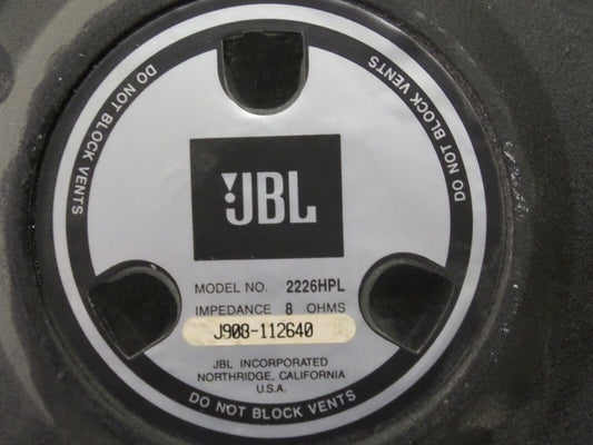 JBL 2226, JBL 15" Driver, 15" Driver, JBL 2226HPL Driver, JBL 2226HBL, 		We Sell Professional Audio Equipment. Audio Systems, Amplifiers, Consoles, Mixers, Electronics, Entertainment, Live Sound.