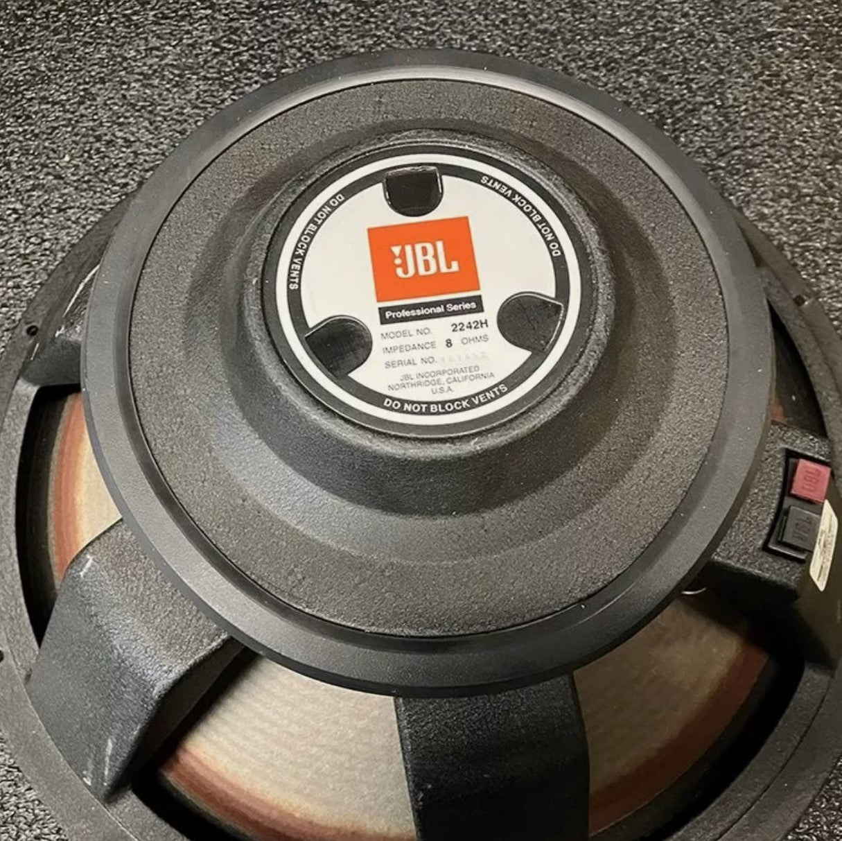 Used JBL 2242H 18" Low Frequency Transducer, 8 ohm for Sale. We Sell Professional Audio Equipment. Audio Systems, Amplifiers, Consoles, Mixers, Electronics, Entertainment and Live Sound.