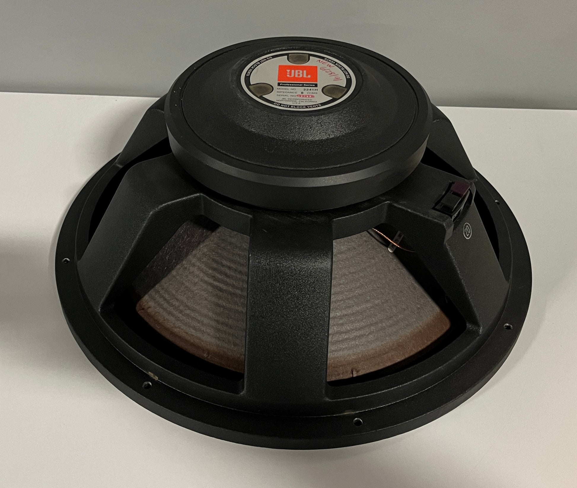 JBL 18", JBL 2241H, JBL Subwoofer, 2241H Woofer, JBL Speaker. We Sell Professional Audio Equipment. Audio Systems, Amplifiers, Consoles, Mixers, Electronics, Entertainment, Live Sound.
