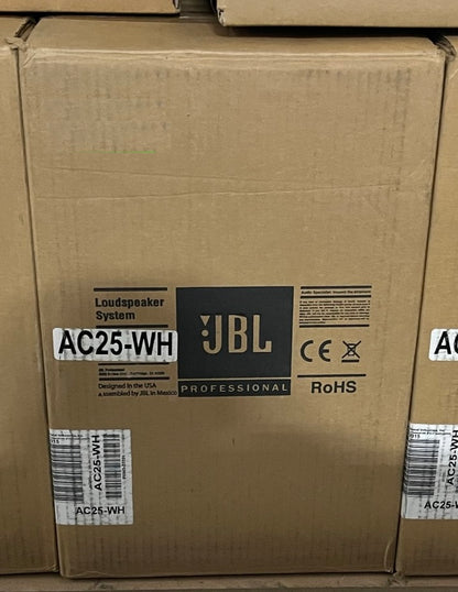 JBL AC25-WH Ultra-Compact 2-Way Speaker, JBL Professional AC25-WH, JBL White Compact 2 Way Loudspeaker, JBL AC25-WH, We Sell Professional Audio Equipment. Audio Systems, Amplifiers, Consoles, Mixers, Electronics, Entertainment, Live Sound