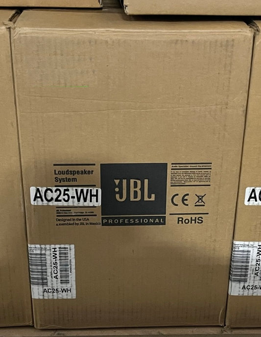 JBL AC25-WH Ultra-Compact 2-Way Speaker, JBL Professional AC25-WH, JBL White Compact 2 Way Loudspeaker, JBL AC25-WH, We Sell Professional Audio Equipment. Audio Systems, Amplifiers, Consoles, Mixers, Electronics, Entertainment, Live Sound