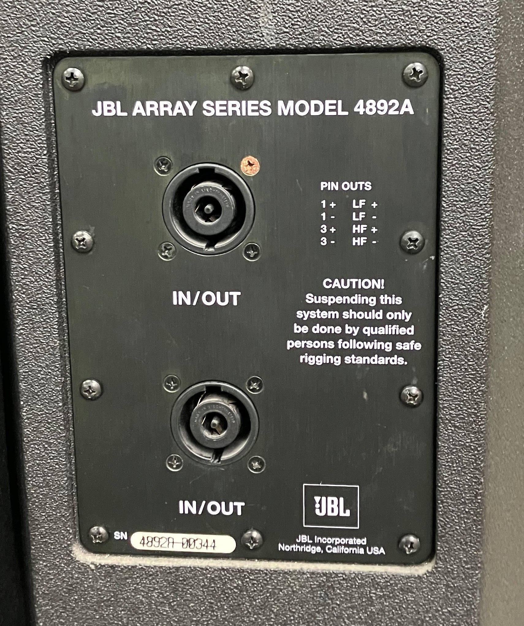 JBL Array Series Active Speakers Model 4892A, JBL 4892A Pair, JBL Array Series Model Speaker Pair, JBL 4892A, 		We Sell Professional Audio Equipment. Audio Systems, Amplifiers, Consoles, Mixers, Electronics, Entertainment, Live Sound