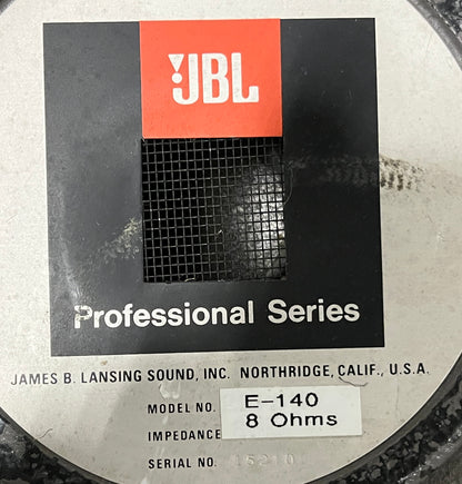 JBL E140-8 Low Frequency Subwoofer, JBL 15" Subwoofer, JBL E140-8 15" Subwoofer, We Sell Professional Audio Equipment. Audio Systems, Amplifiers, Consoles, Mixers, Electronics, Entertainment, Live Sound