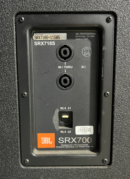 JBL SRX718S Passive Subwoofer, JBL SRX718S, JBL SRX700, JBL Subwoofers, JBL Subwoofer Pair. We Sell Professional Audio Equipment. Audio Systems, Amplifiers, Consoles, Mixers, Electronics, Entertainment, Live Sound.