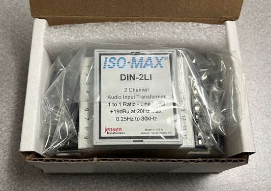 Jensen Transformers DIN-2LI, Jensen Iso-Max 2-Channel Line-Input Isolator, Jensen DIN-2LI Transformer, Line-Input Isolator Transformer, 2 Channel Line-Input Transmitter, We Sell Professional Audio Equipment. Audio Systems, Amplifiers, Consoles, Mixers, Electronics, Entertainment, Live Sound.