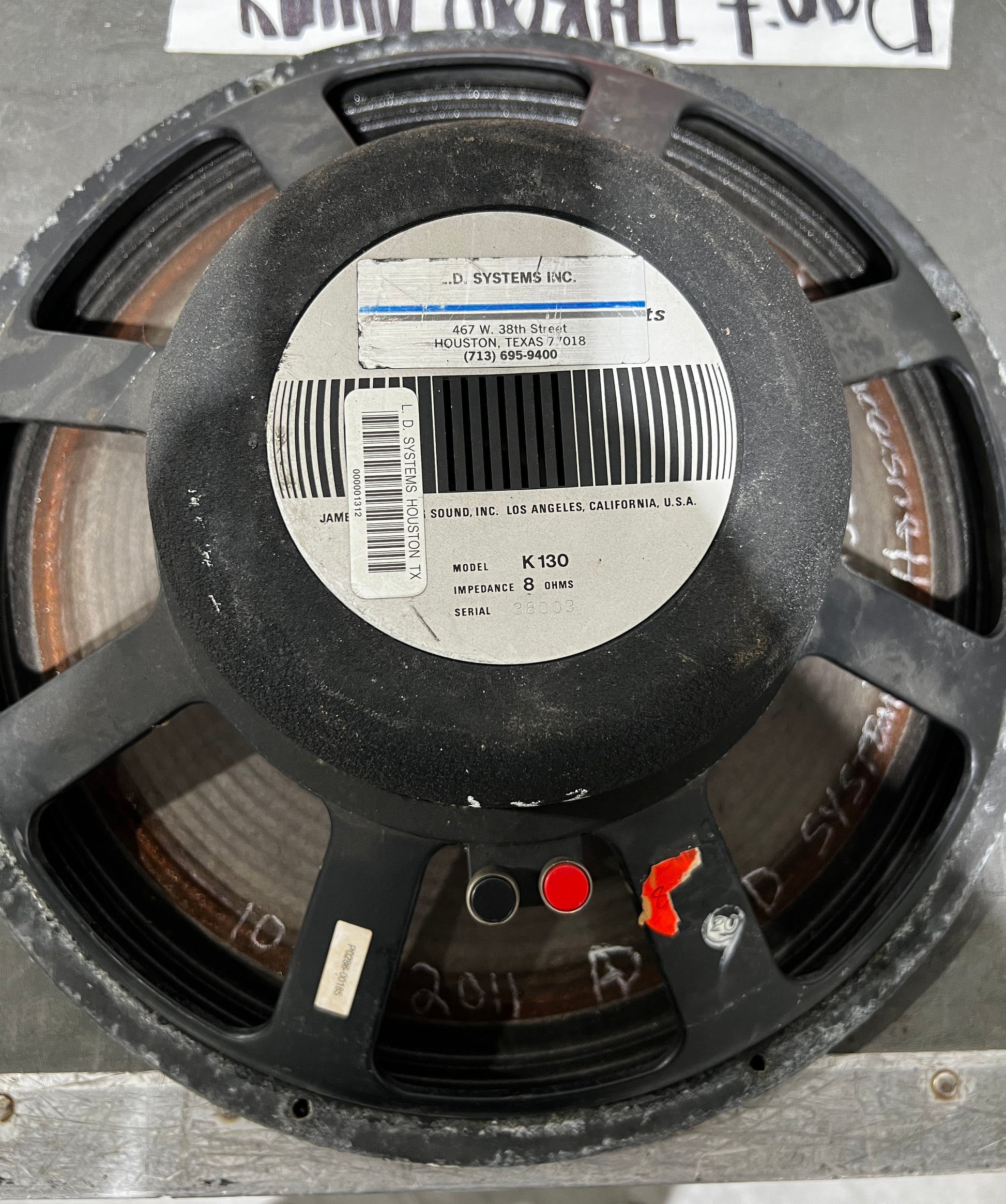 JBL K130 15" Loudspeaker, JBL K130, JBL 15” Loudspeaker, JBL K130 Speaker, K130 8 ohm. We Sell Professional Audio Equipment. Audio Systems, Amplifiers, Consoles, Mixers, Electronics, Entertainment, Live Sound.
