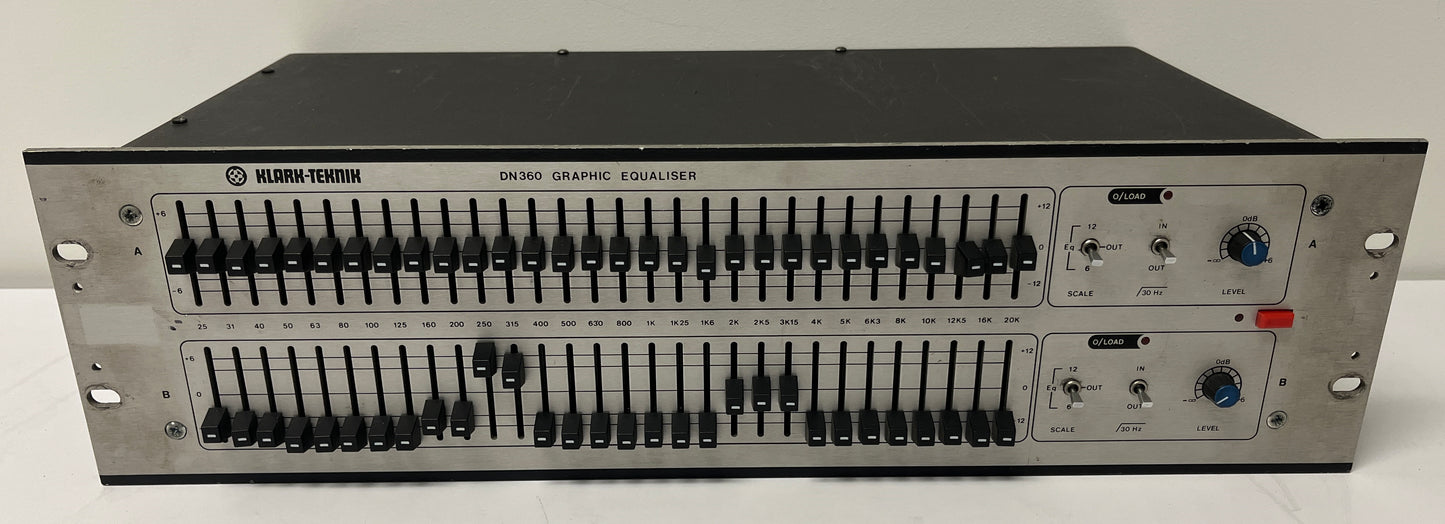 Klark Teknik DN360 2-Channel Graphic Equalizer, Klark Teknik DN360, Graphic Equalizer, Klark Teknik Graphic Equalizer, Klark Teknik DN360 Graphic Equalizer, 2 Channel Graphic EQ, We Sell Professional Audio Equipment. Audio Systems, Amplifiers, Consoles, Mixers, Electronics, Entertainment, Live Sound
