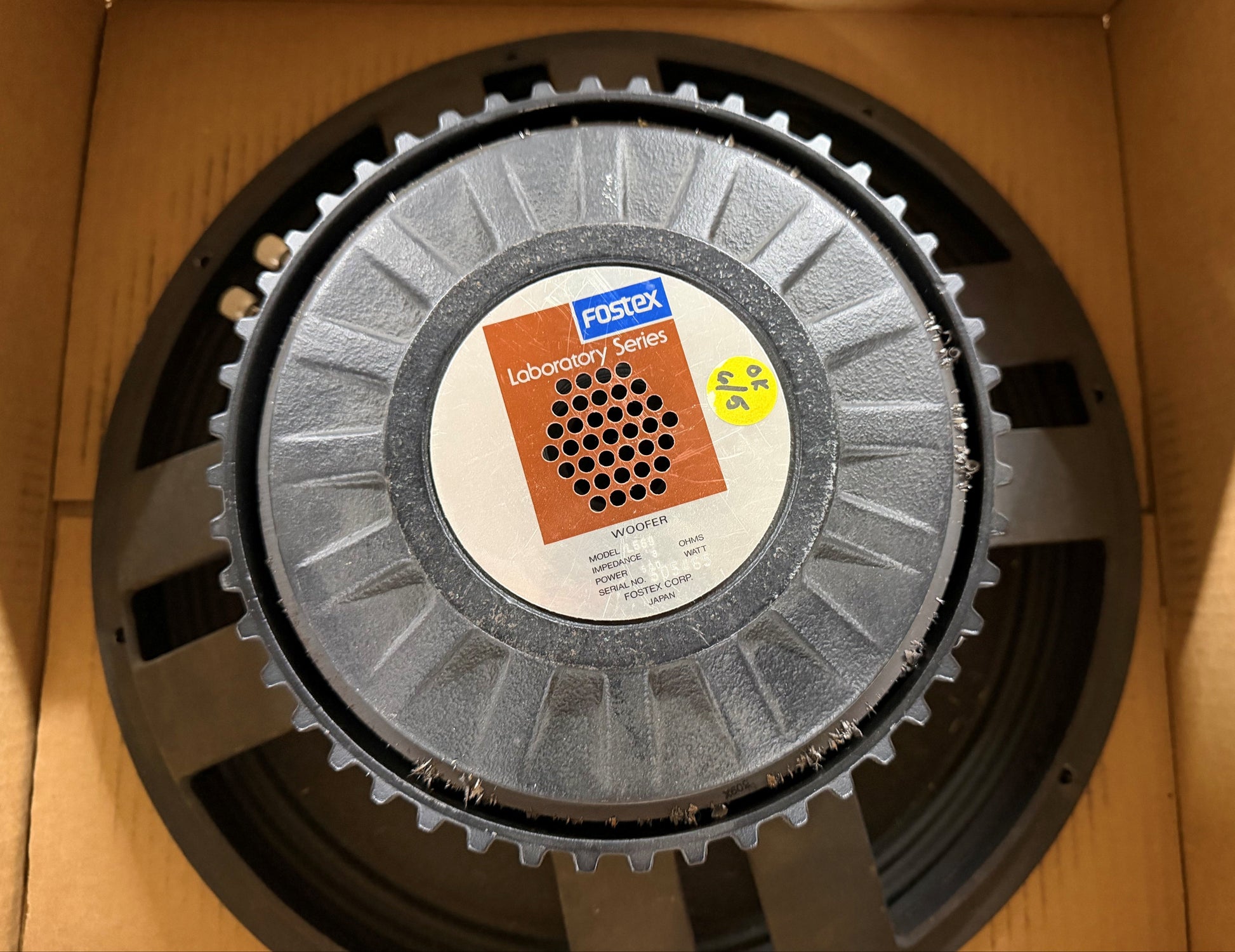 Fostex L569 18" Woofer, Fostex L569, Fostex 18” Woofer, L569 Speaker, Fostex L569 18". We Sell Professional Audio Equipment. Audio Systems, Amplifiers, Consoles, Mixers, Electronics, Entertainment, Live Sound.
