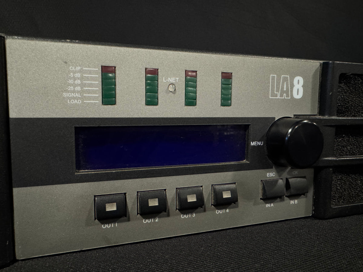 LA8 Power Amp, LA8, L-Acoustics Power Amplifier, L-Acoustics LA8 R3 Power Amplifier, L-Acoustics LA8. We Sell Professional Audio Equipment. Audio Systems, Amplifiers, Consoles, Mixers, Electronics, Entertainment, Live Sound.