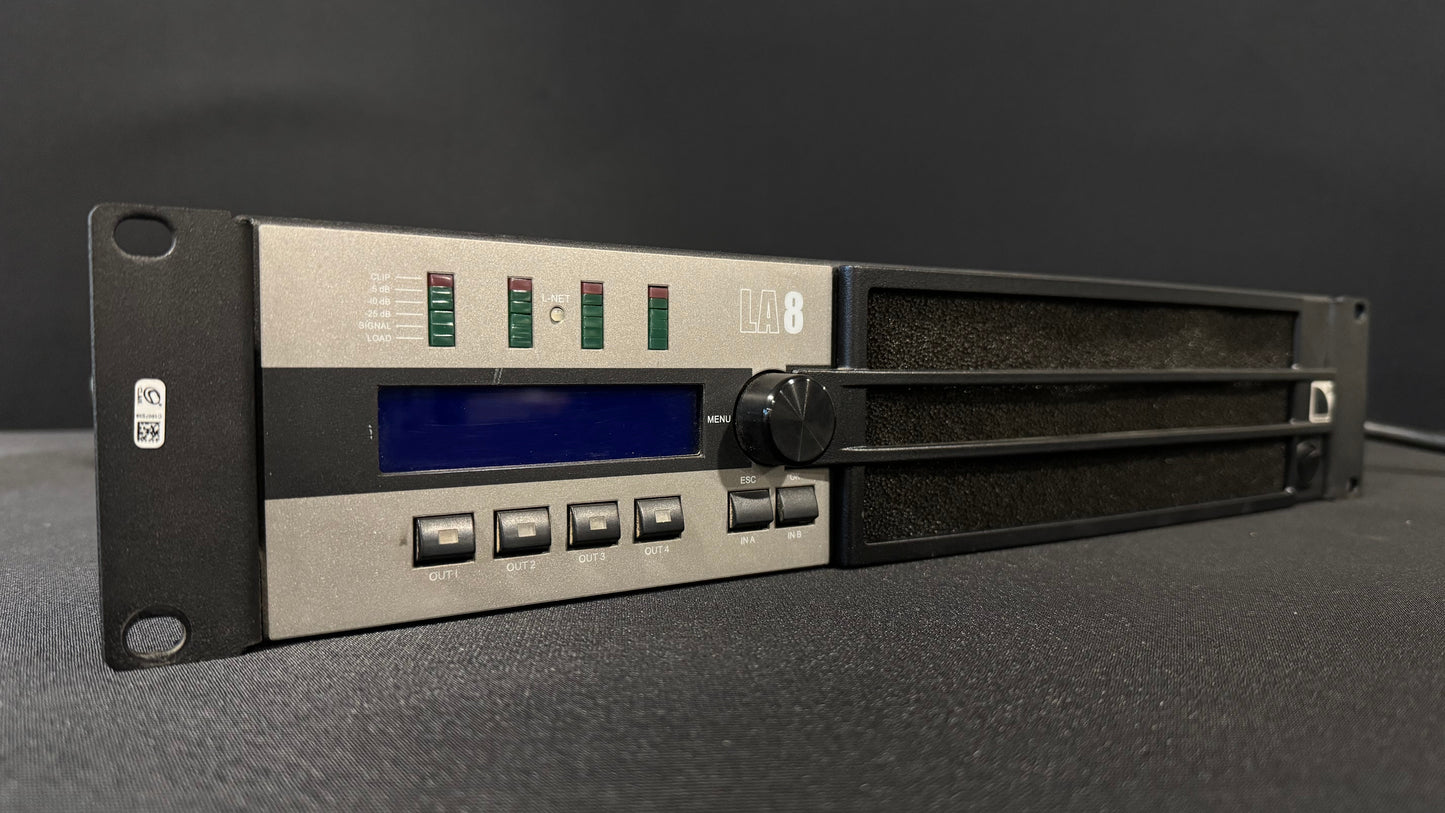 LA8 Power Amp, LA8, L-Acoustics Power Amplifier, L-Acoustics LA8 R3 Power Amplifier, L-Acoustics LA8. We Sell Professional Audio Equipment. Audio Systems, Amplifiers, Consoles, Mixers, Electronics, Entertainment, Live Sound.