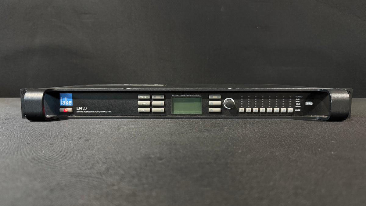 Lake LM26 Digital Audio Loudspeaker Processor, Lake LM26, LM26 Speaker Processor, Lake LM26 Processor, Lake Loudspeaker Management. We Sell Professional Audio Equipment. Audio Systems, Amplifiers, Consoles, Mixers, Electronics, Entertainment, Live Sound.