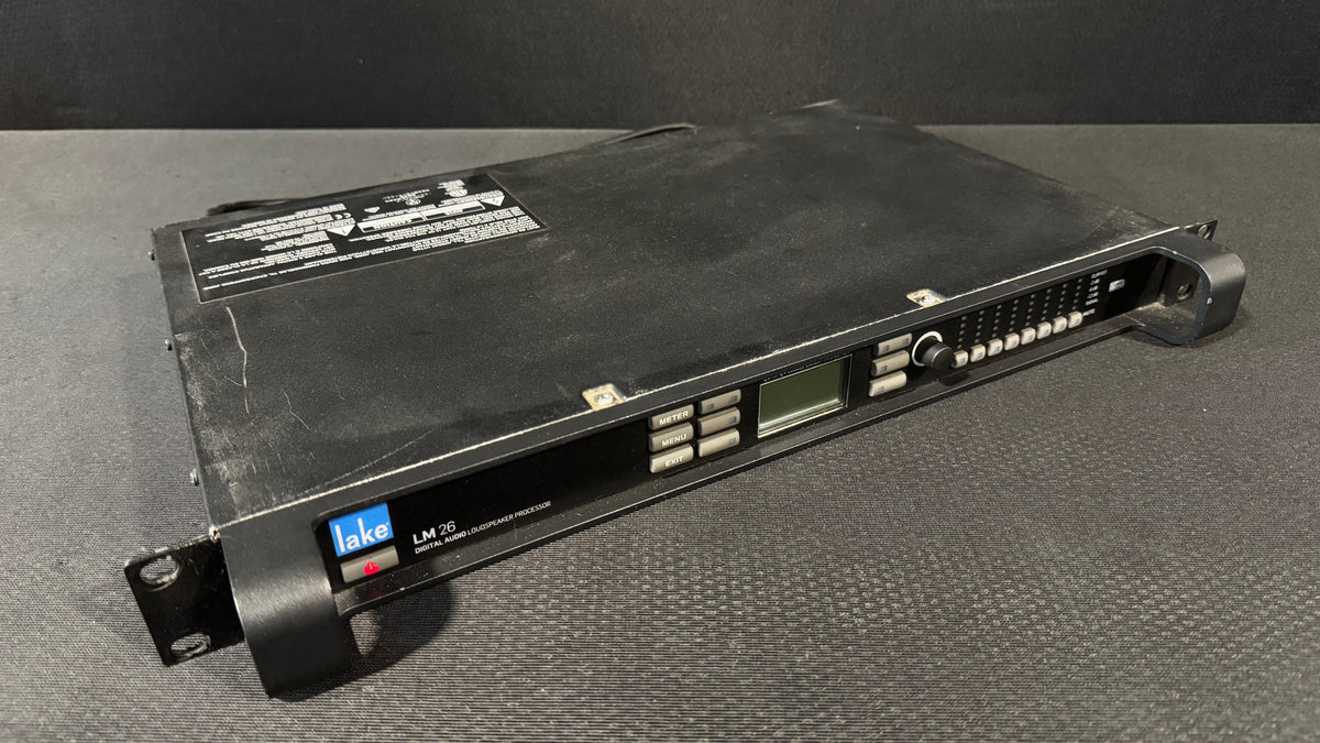 Lake LM26 Digital Audio Loudspeaker Processor, Lake LM26, LM26 Speaker Processor, Lake LM26 Processor, Lake Loudspeaker Management. We Sell Professional Audio Equipment. Audio Systems, Amplifiers, Consoles, Mixers, Electronics, Entertainment, Live Sound.