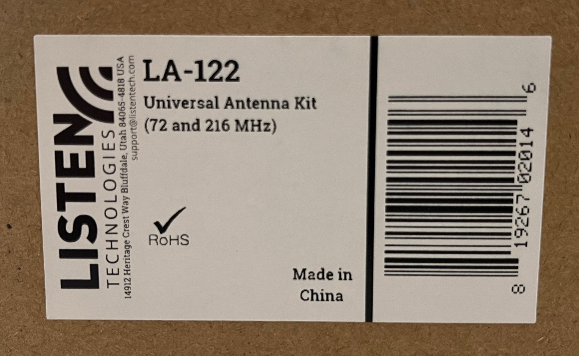 Listen Technologies LA-122, Listen Technologies Universal Antenna Kit, Listen Technologies LA-122 Universal Antenna Kit, We Sell Professional Audio Equipment. Audio Systems, Amplifiers, Consoles, Mixers, Electronics, Entertainment, Live Sound