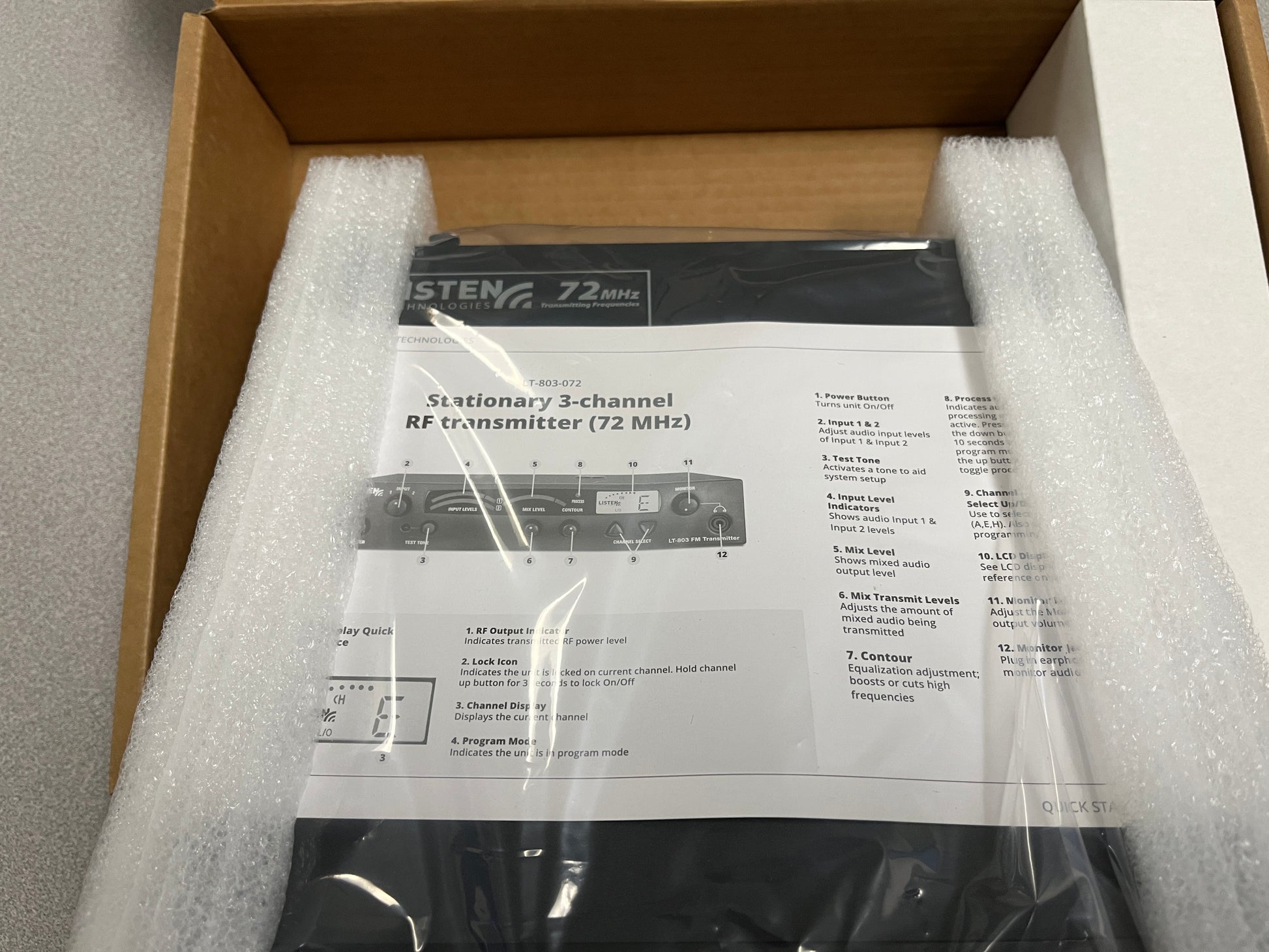 Listen Technologies LT-803-072-01, Listen Technologies 3-Channel RF Transmitter, Listen Technologies LT-803-072-01 RF Transmitter, We Sell Professional Audio Equipment. Audio Systems, Amplifiers, Consoles, Mixers, Electronics, Entertainment, Live Sound