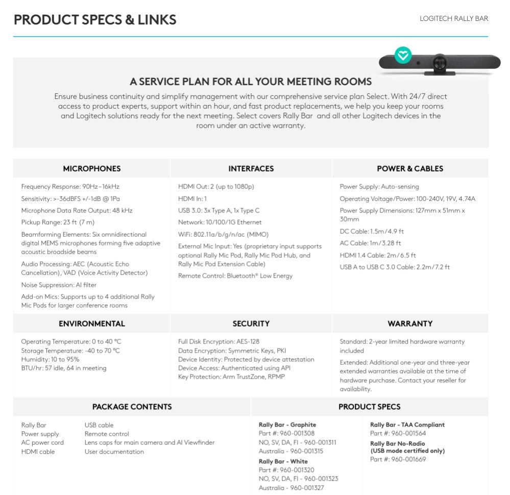 Logitech RALLY Bar, Logitech Video Bar, Video Conferencing Camera Bar Logitech, Logitech RALLY Bar Graphite, Logitech 60-001308, We Sell Professional Audio Equipment. Audio Systems, Amplifiers, Consoles, Mixers, Electronics, Entertainment, Live Sound