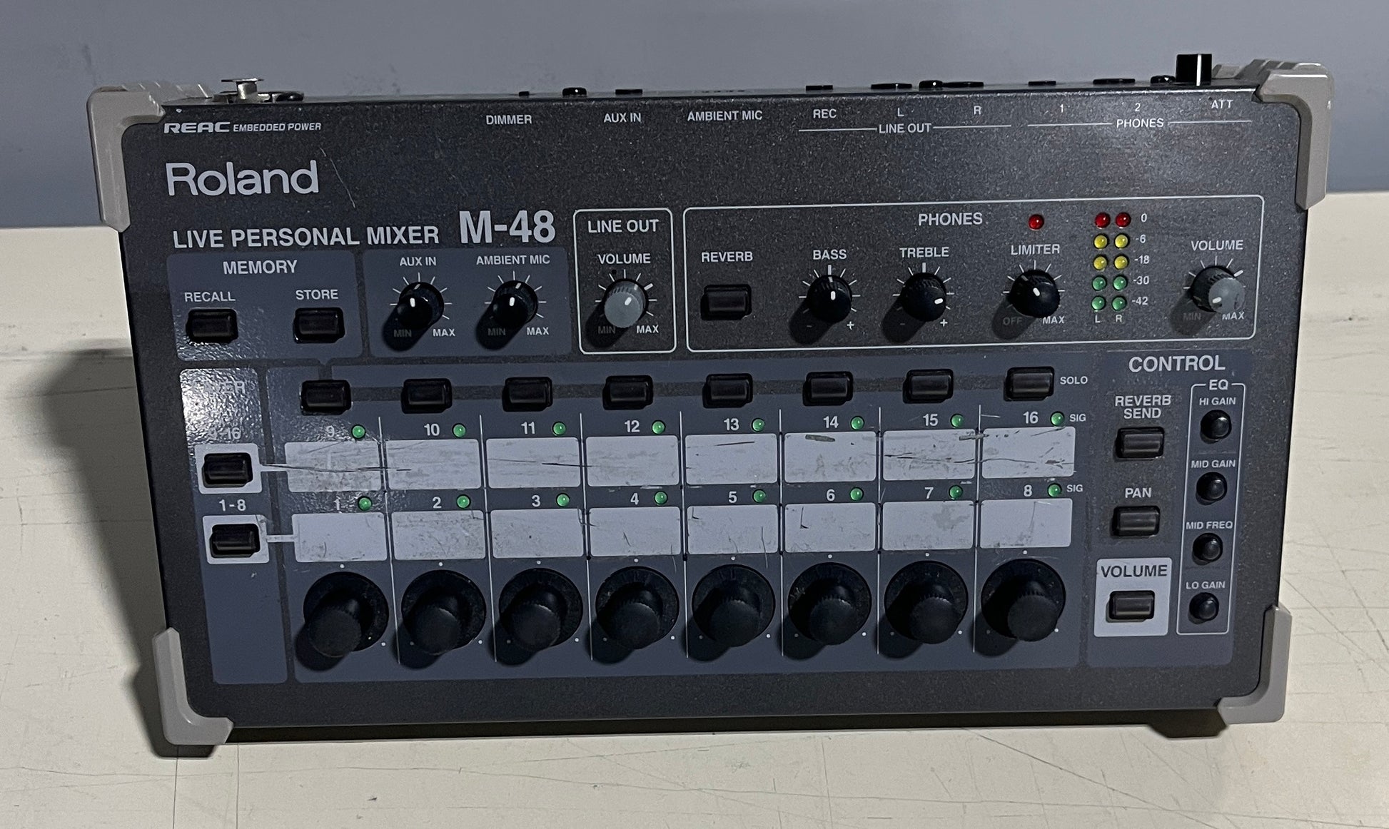 Roland M-48 Live Personal Mixer, Roland M-48, Roland Personal Mixer, M48 Mixer, Roland M48 Personal Mixer. We Sell Professional Audio Equipment. Audio Systems, Amplifiers, Consoles, Mixers, Electronics, Entertainment, Live Sound.