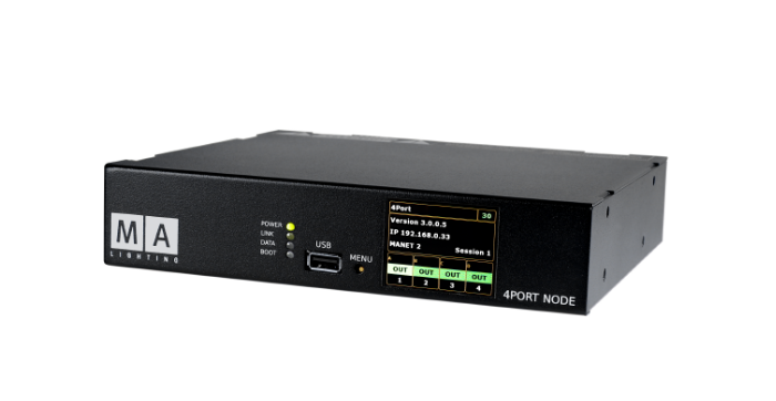 MA2 Port Node, MA MA2 4 Port Node, MA Lighting 4Port Node #54904. We Sell Professional Lighting Equipment. Lighting Systems, Fixtures, Consoles, Dimmers, Control Systems, Electronics, Entertainment, Live Lighting.
