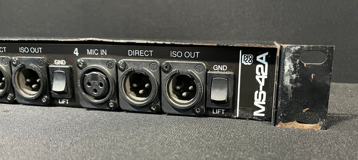 ProCo MS-42A 4 Channel Passive Splitter, ProCo MS-42A, ProCo MS-42A 4 Channel Splitter, 4 Channel Splitter, ProCo Mic Splitter. We Sell Professional Audio Equipment. Audio Systems, Amplifiers, Consoles, Mixers, Electronics, Entertainment, Live Sound.