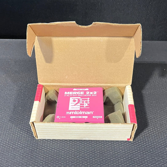 Midiman Merge 2x2 Midi Merge Box, Midiman Merge Box, Midi Merge Box, 2x2 Merge Box, Pink Midiman Merge Box. We Sell Professional Audio Equipment. Audio Systems, Amplifiers, Consoles, Mixers, Electronics, Entertainment, Live Sound.