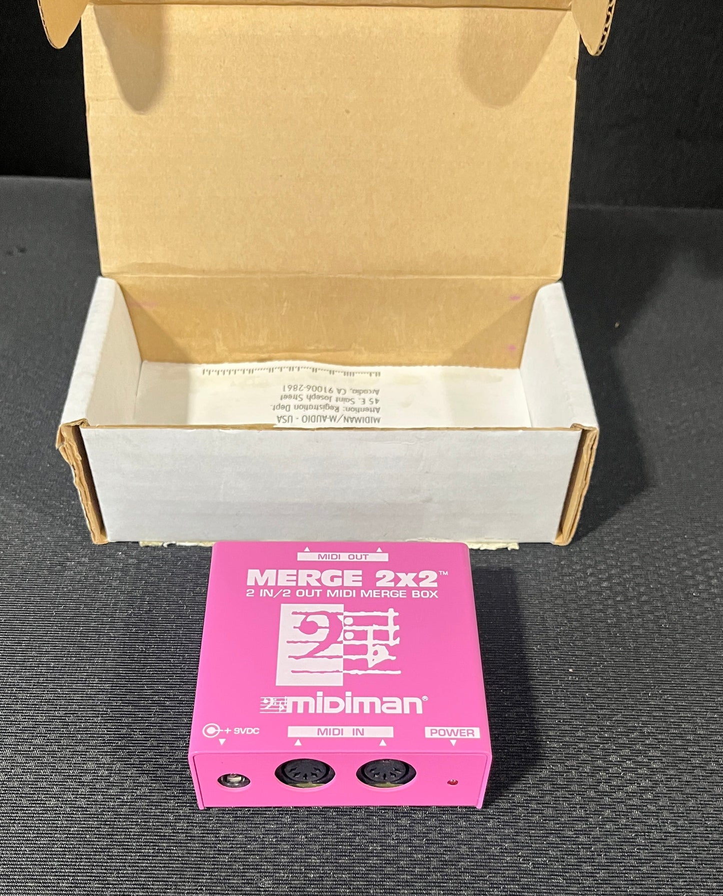 Midiman Merge 2x2 Midi Merge Box, Midiman Merge Box, Midi Merge Box, 2x2 Merge Box, Pink Midiman Merge Box. We Sell Professional Audio Equipment. Audio Systems, Amplifiers, Consoles, Mixers, Electronics, Entertainment, Live Sound.
