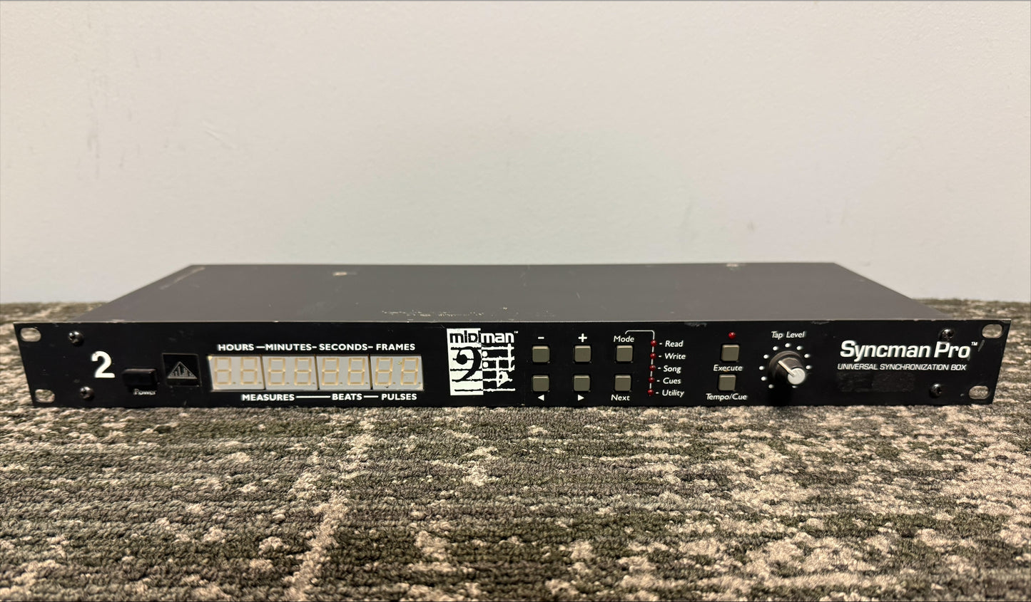 Midiman Syncman Pro, Midiman Synchronization Box, Midiman TImecode Converter, Midiman Universal Synchronization Box, Syncman Pro Time Converter. We Sell Professional Audio Equipment. Audio Systems, Amplifiers, Consoles, Mixers, Electronics, Entertainment, Live Sound