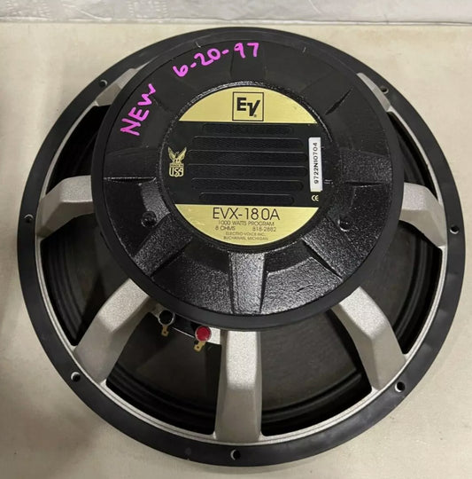 Used Electro-Voice, EV, EVX-180A 18in Woofer for Sale. We Sell Professional Audio Equipment. Audio Systems, Amplifiers, Consoles, Mixers, Electronics, Entertainment and Live Sound.