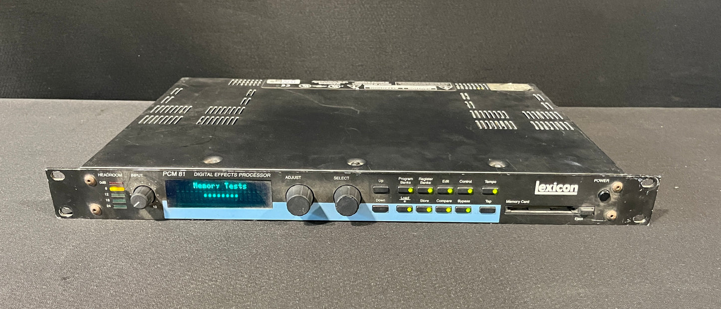 Lexicon PCM 81 Digital Effects Processor, Lexicon PCM 81, Lexicon PCM81, Lexicon Digital Effects Processor, PCM 81 Effects Processor. We Sell Professional Audio Equipment. Audio Systems, Amplifiers, Consoles, Mixers, Electronics, Entertainment, Live Sound.
