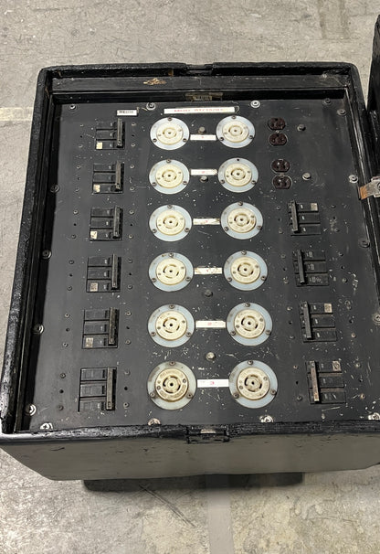 Custom Eighth Day Sound / Clair Global Touring Power Distribution Box w/ Wheels, Custom Built Power Distribution Box, Custom Built PDU, Power Distribution Box, Touring PDU. We Sell Professional Audio Equipment. Audio Systems, Amplifiers, Consoles, Mixers, Electronics, Entertainment, Live Sound.
