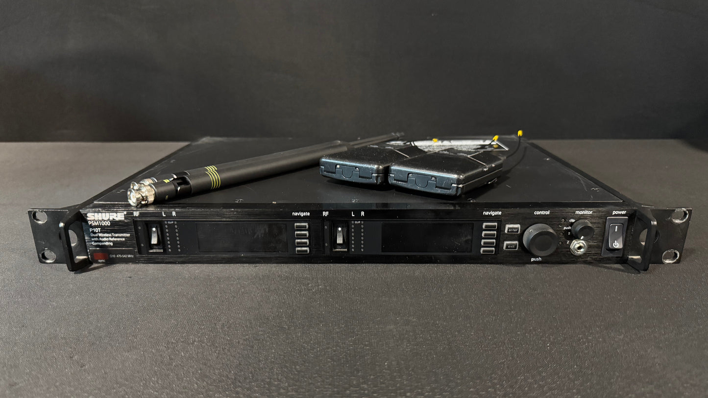Shure PSM1000 IEM with P10R Bodypacks, Shure PSM1000 IEM Package, Shure PSM1000 G10 470-542 MHz Range, Shure P10R Bodypacks, Shure IEM G10 Range. We Sell Professional Audio Equipment. Audio Systems, Amplifiers, Consoles, Mixers, Electronics, Entertainment, Live Sound.