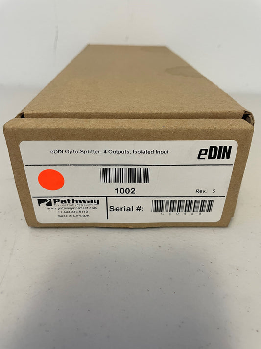 New Pathway Connectivity 1002 eDIN 4-Way Opto-Splitter for Sale. We Sell Professional Audio Equipment. Audio Systems, Amplifiers, Consoles, Mixers, Electronics, Entertainment and Live Sound.