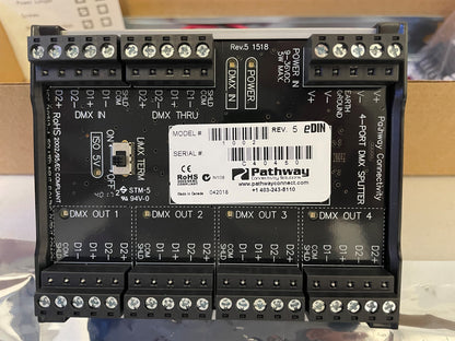 New Pathway Connectivity 1002 eDIN 4-Way Opto-Splitter for Sale. We Sell Professional Audio Equipment. Audio Systems, Amplifiers, Consoles, Mixers, Electronics, Entertainment and Live Sound.