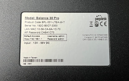 Peplink Balance 30 Pro SD-WAN Branch Router, Peplink Branch Router, Peplink Balance 30 with LTE Failover, We Sell Professional Audio Equipment. Audio Systems, Amplifiers, Consoles, Mixers, Electronics, Entertainment, Live Sound