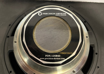 Precision Devices PDN.12SB40 Sub Bass Driver, Precision Devices Sub Driver, Precision Devices 12 Inch Sub Driver, We Sell Professional Audio Equipment. Audio Systems, Amplifiers, Consoles, Mixers, Electronics, Entertainment, Live Sound