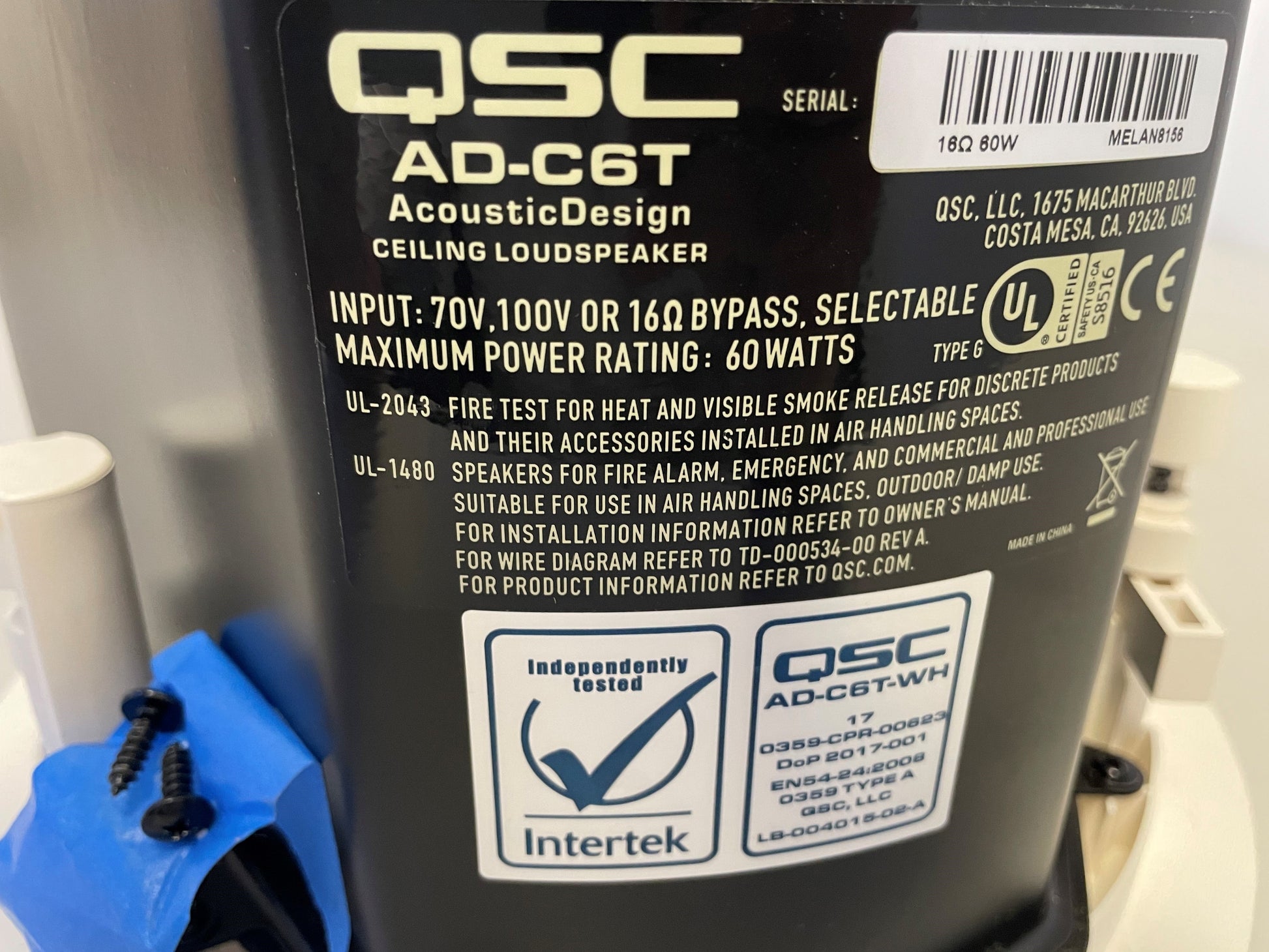 Used QSC AD-C6T Ceiling Speaker (1) White for Sale. We Sell Professional Audio Equipment. Audio Systems, Amplifiers, Consoles, Mixers, Electronics, Entertainment and Live Sound.