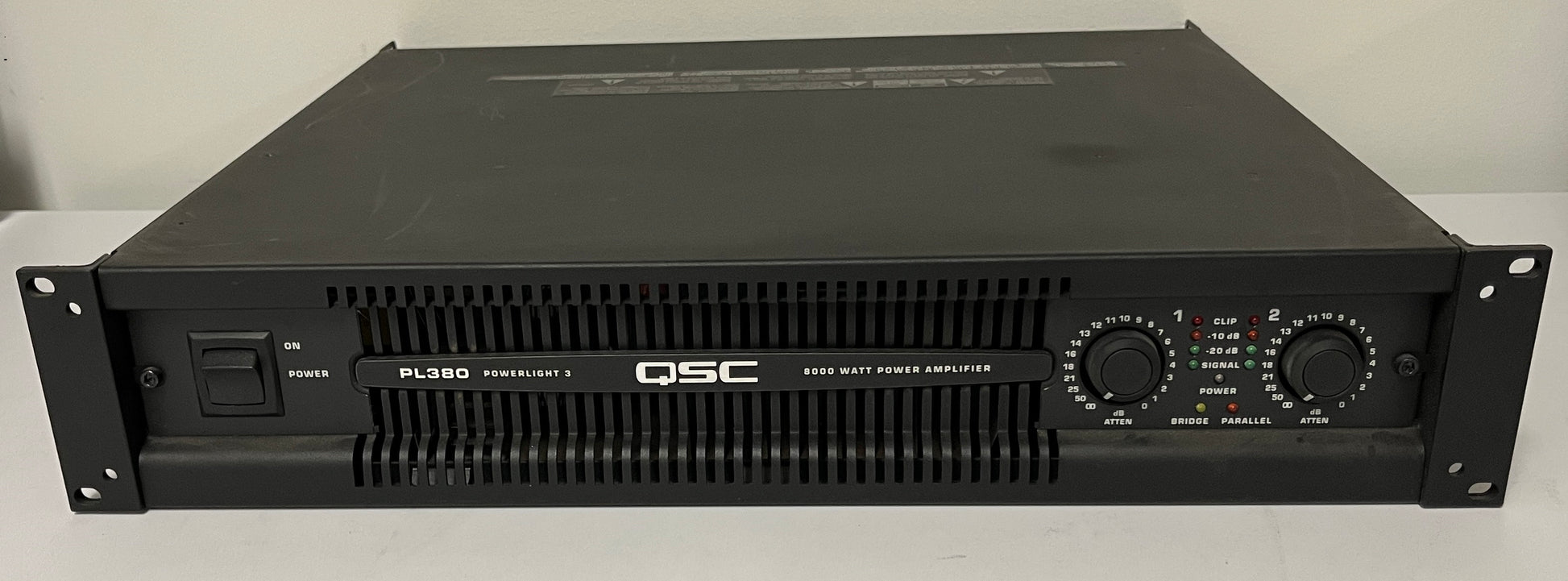 QSC PL380 Powerlight 3 Series Power Amplifier, QSC PL380 Amplifier, QSC PL380, QSC 2-Channel Power Amplifier, QSC PL380 2-Channel, We Sell Professional Audio Equipment. Audio Systems, Amplifiers, Consoles, Mixers, Electronics, Entertainment, Live Sound