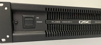 QSC PL380 Powerlight 3 Series Power Amplifier, QSC PL380 Amplifier, QSC PL380, QSC 2-Channel Power Amplifier, QSC PL380 2-Channel, We Sell Professional Audio Equipment. Audio Systems, Amplifiers, Consoles, Mixers, Electronics, Entertainment, Live Sound