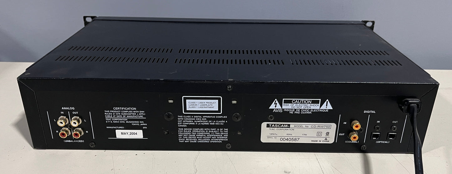 Tascam CD-RW750 Professional Audio CD Recorder, Tascam CD-RW750, TASCAM CD-RW750, Tascam CD Recorder, CD-RW750 Recorder. We Sell Professional Audio Equipment. Audio Systems, Amplifiers, Consoles, Mixers, Electronics, Entertainment, Live Sound.