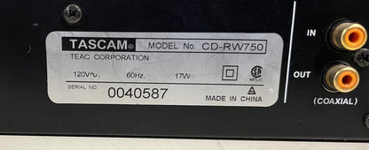Tascam CD-RW750 Professional Audio CD Recorder, Tascam CD-RW750, TASCAM CD-RW750, Tascam CD Recorder, CD-RW750 Recorder. We Sell Professional Audio Equipment. Audio Systems, Amplifiers, Consoles, Mixers, Electronics, Entertainment, Live Sound.