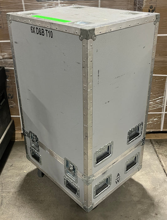 Road Case for d&b T10 Speakers, Road Flight Touring Case with Wheels, Road Case for 6 d&b T10 Speakers, We Sell Professional Audio Equipment. Audio Systems, Amplifiers, Consoles, Mixers, Electronics, Entertainment, Live Sound.