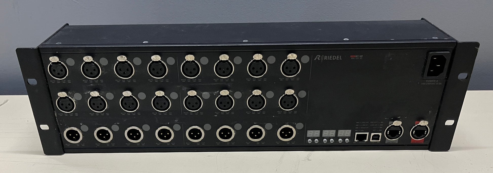 Riedel RockNet 100 RN.101.IO Patchbay, Riedel RockNet Patchbay, Riedel RockNet 100, Riedel Patchbay, 16 Input Patchbay. We Sell Professional Audio Equipment. Audio Systems, Amplifiers, Consoles, Mixers, Electronics, Entertainment, Live Sound.