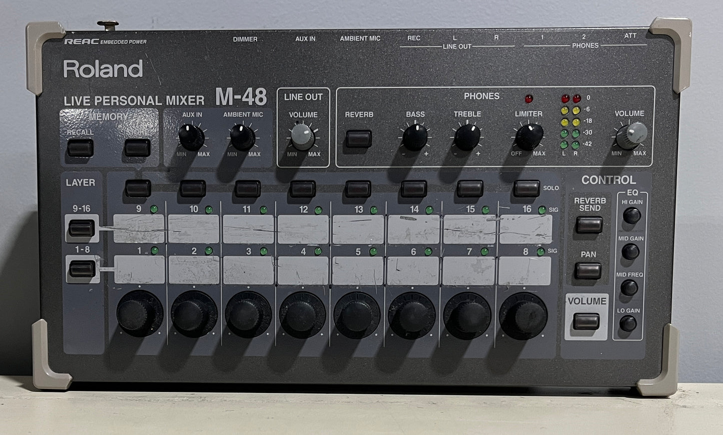 Roland M-48 Live Personal Mixer, Roland M-48, Roland Personal Mixer, M48 Mixer, Roland M48 Personal Mixer. We Sell Professional Audio Equipment. Audio Systems, Amplifiers, Consoles, Mixers, Electronics, Entertainment, Live Sound.